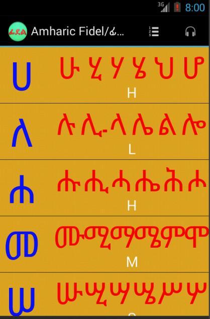 Geez/Amharic Fidel