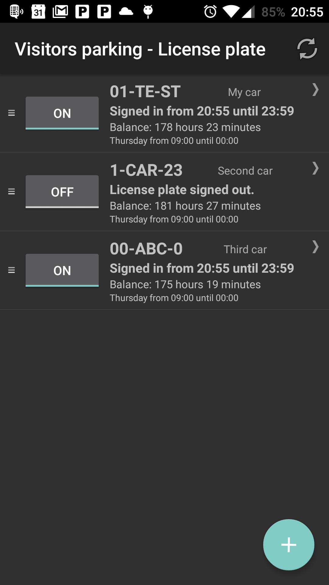 Visitors parking - License pla