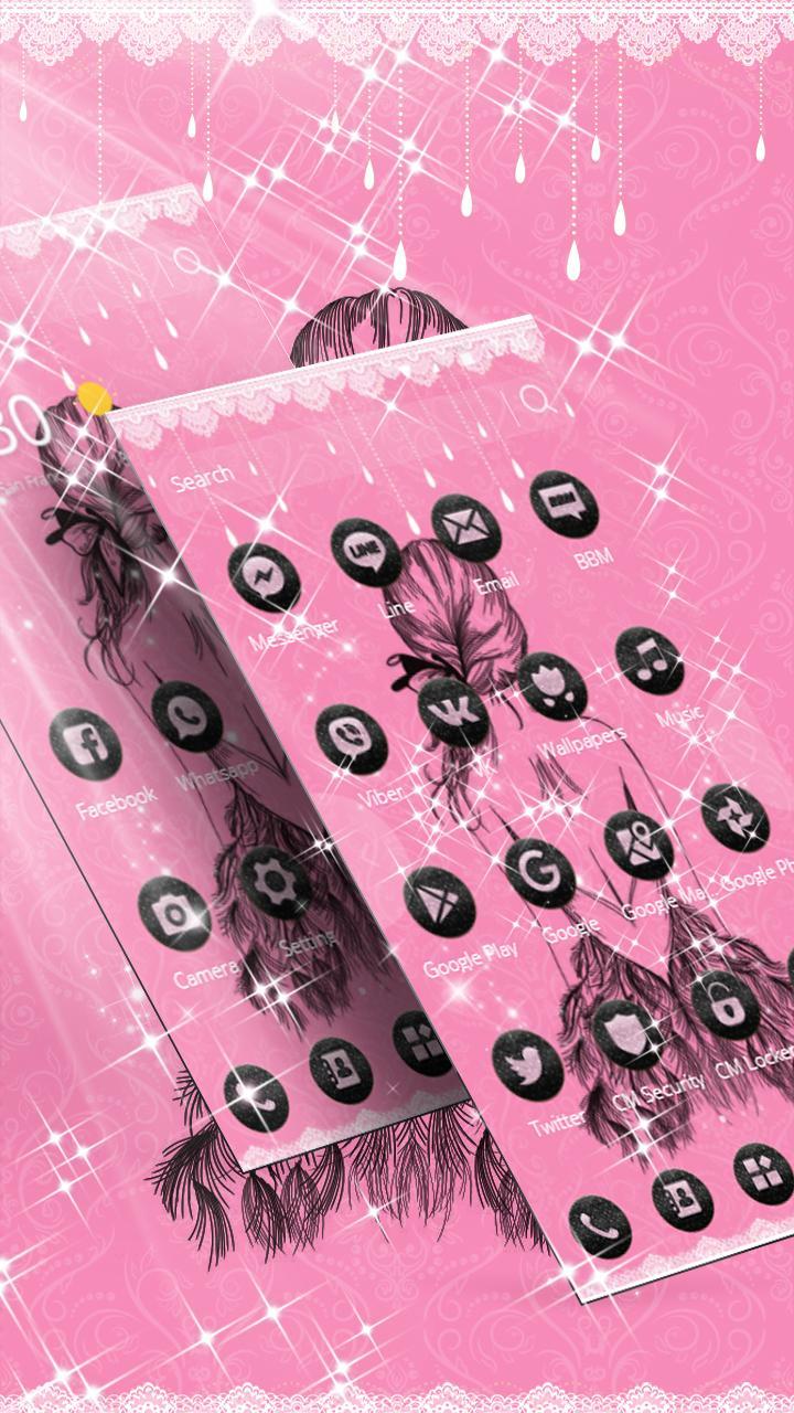 Pink Black Pretty Girl Skirt Theme