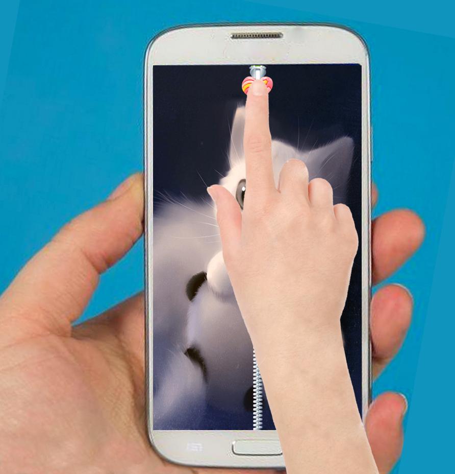 Kitty Zipper Screen Lock