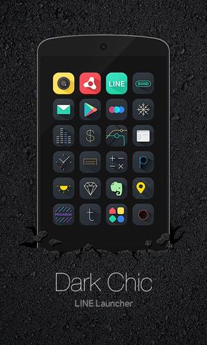 Dark Chic LINE Launcher theme