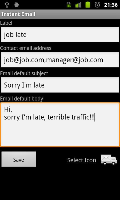 Instant Email Widget