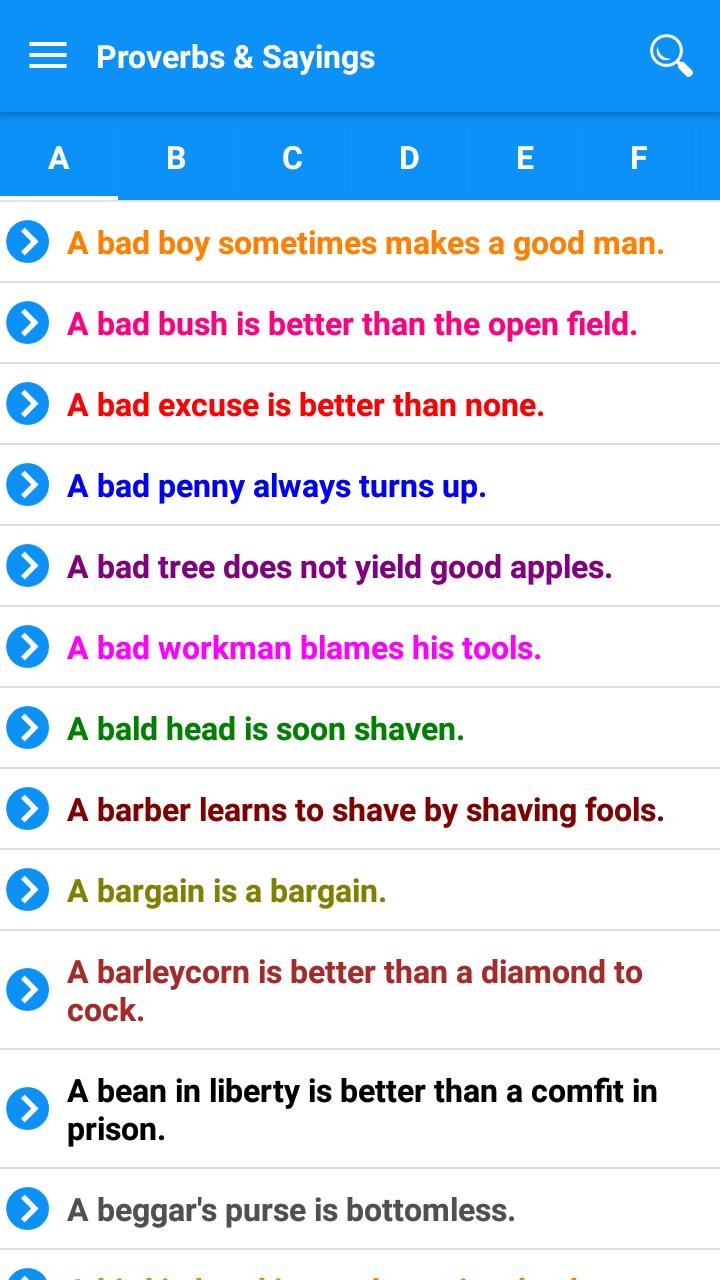 Proverbs and Sayings