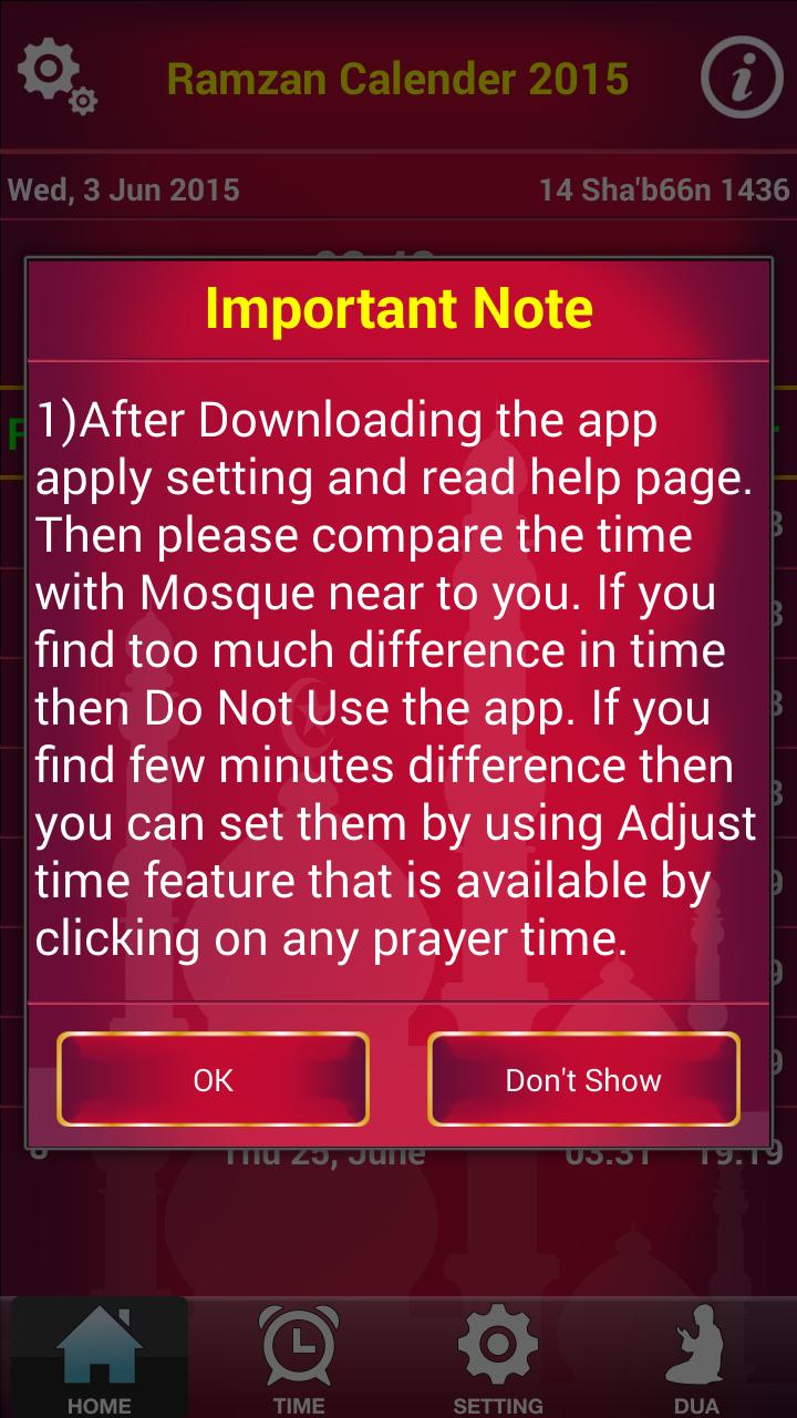 Ramadan 2015 & Prayer Timings