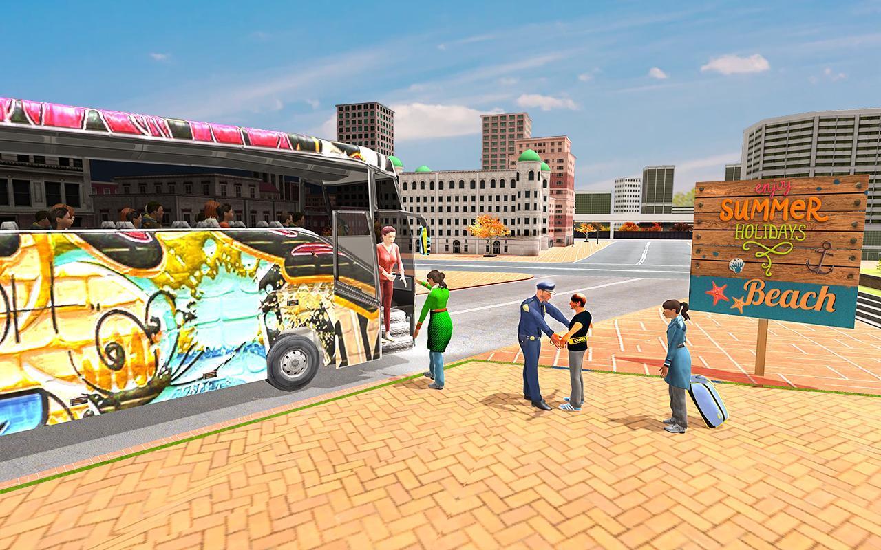 Beach Taxi Bus Driving Simulator