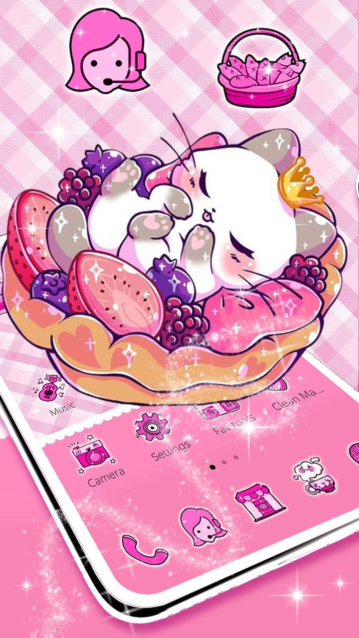Cute Pink Sleeping Kitty Theme