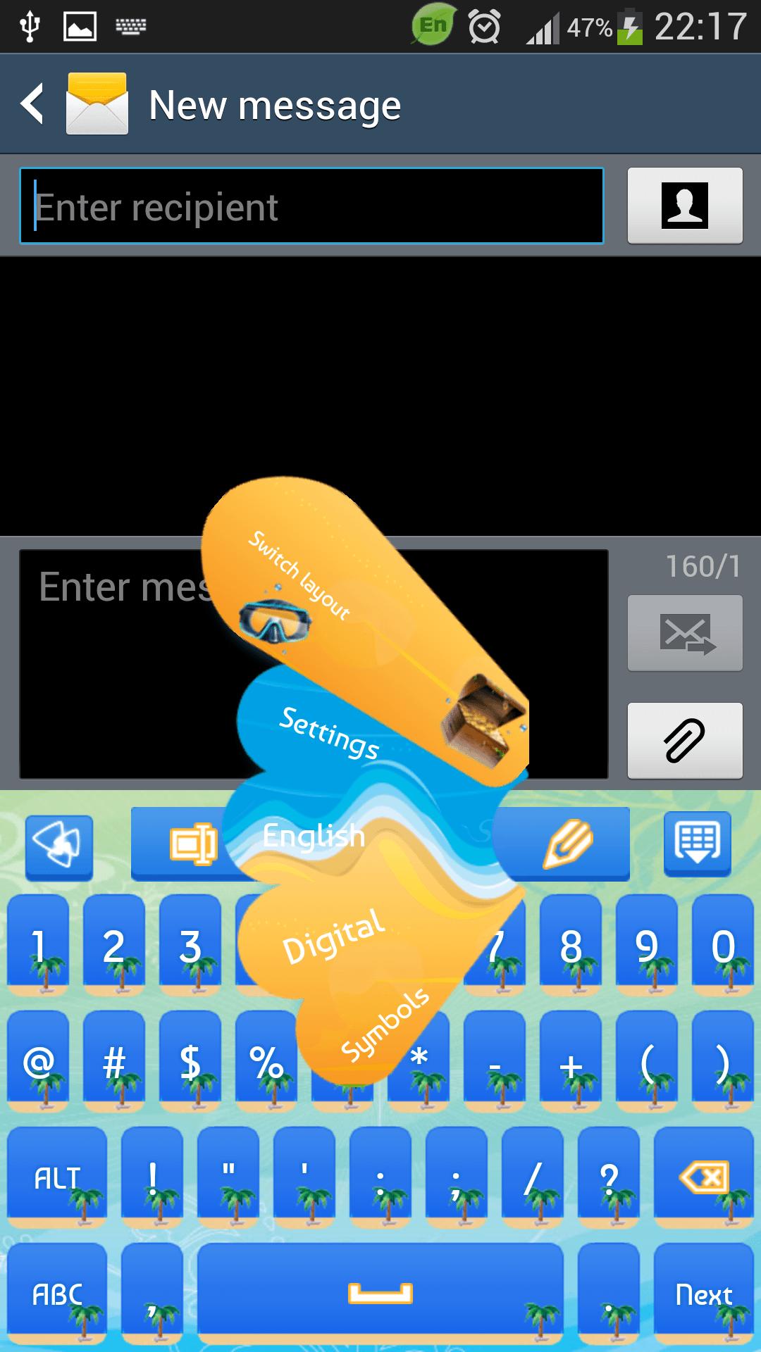 GO Keyboard Blue Beach