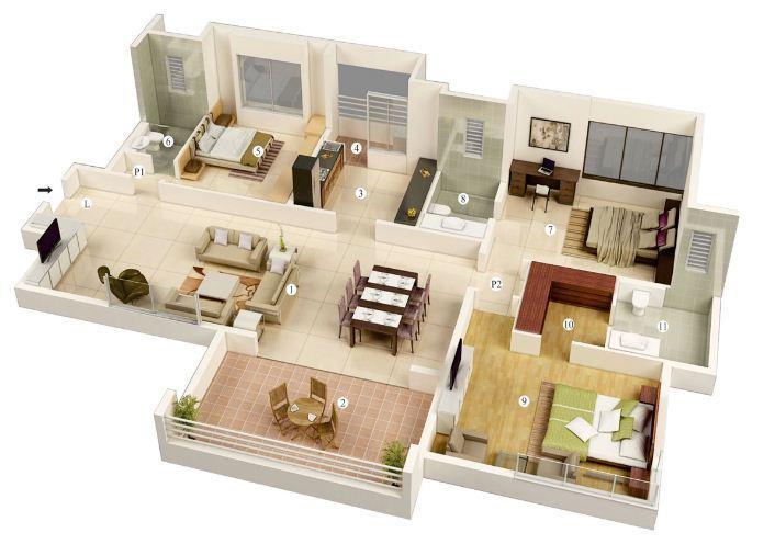 3D House Floor Plans
