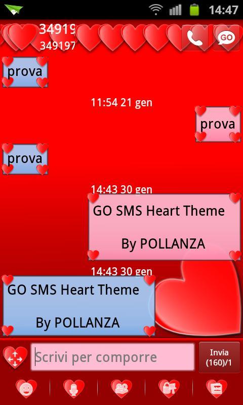 GO SMS Hearts Theme