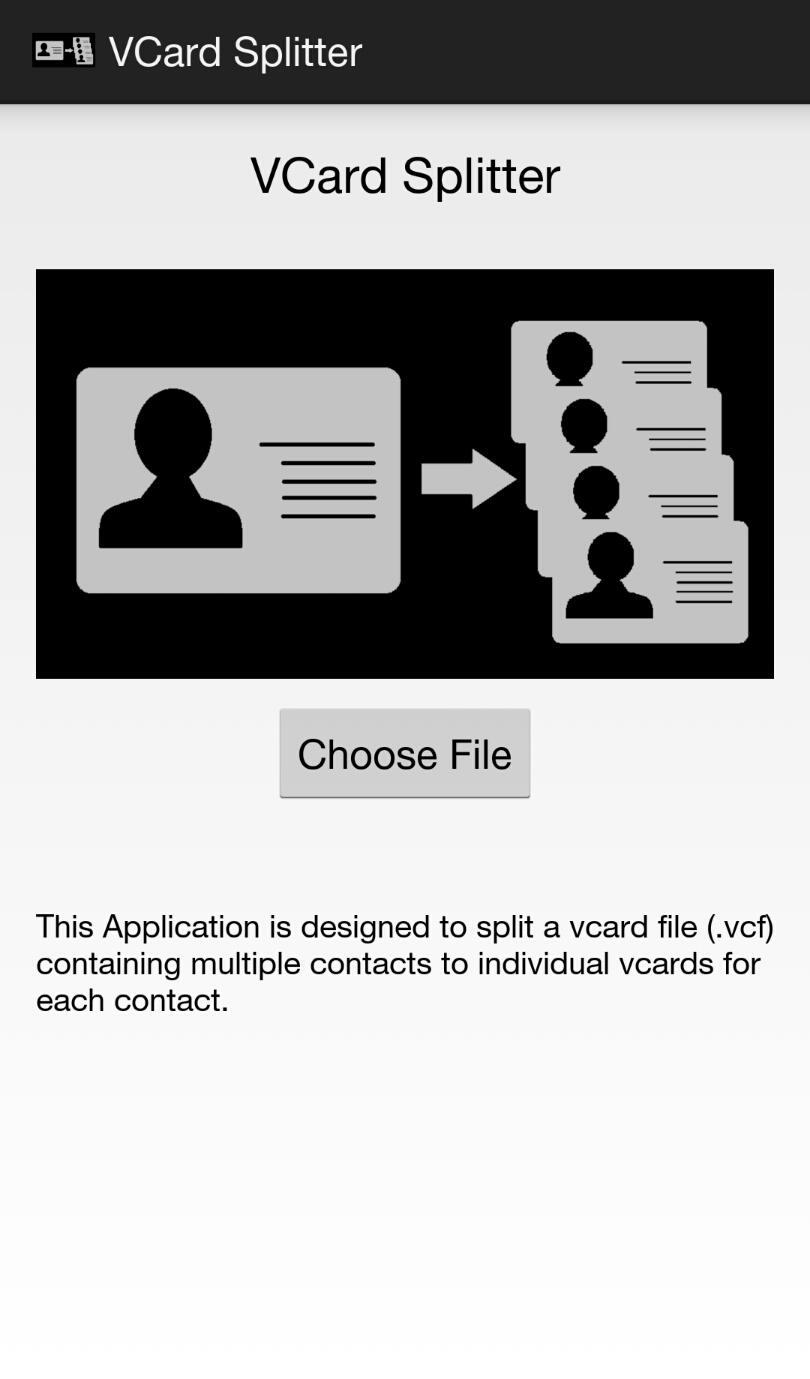 Vcard vcf Splitter